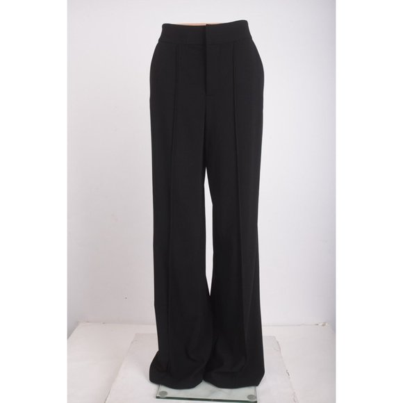 Alice + Olivia Pants - Alice + Olivia Womens Dylan High Waisted Pants Wide Leg Trouser Sz 6 Black NWT